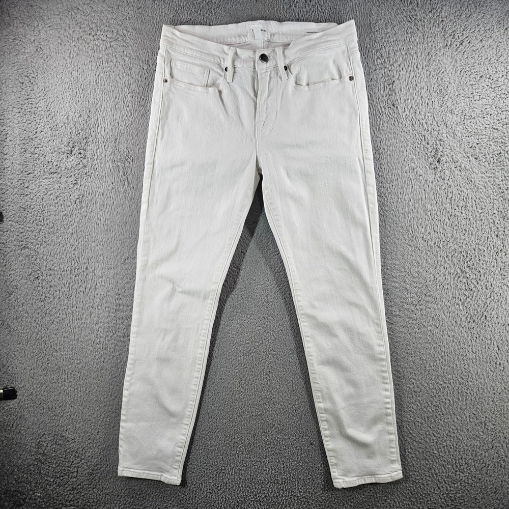 Frame L'Homme Slim Crop Jeans Blanc White Denim Size 30